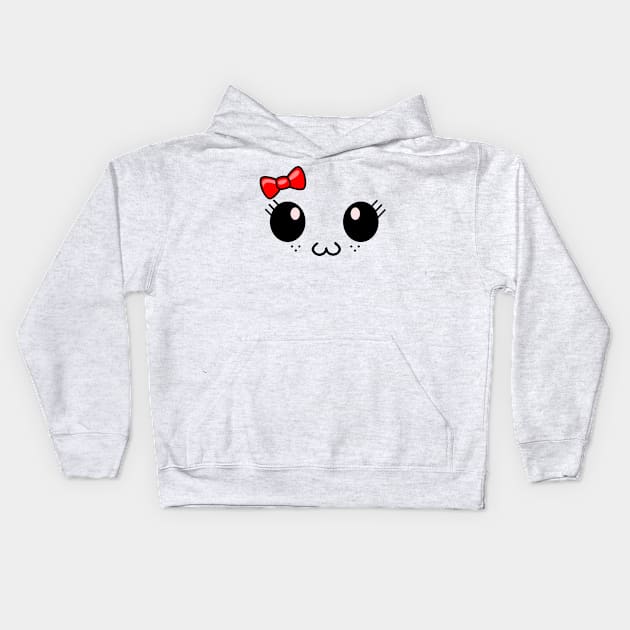 Cute Anime Face Kids Hoodie by NyteVisions